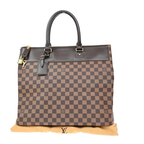 LOUIS VUITTON Greenwich PM Hand Bag Damier Ebene Leather Brown N41165 23EF043 - Picture 1 of 16
